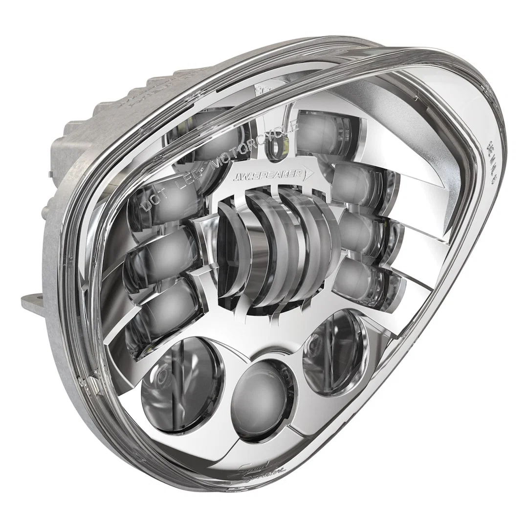 0555161 – JW SPEAKER Headlight Assembly, LED Bulb High and Low Beam Clear Bulb Clear Polycarbonate Lens Gray Aluminum...